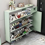 Meuble à chaussures contemporain en bois vert pour entrée