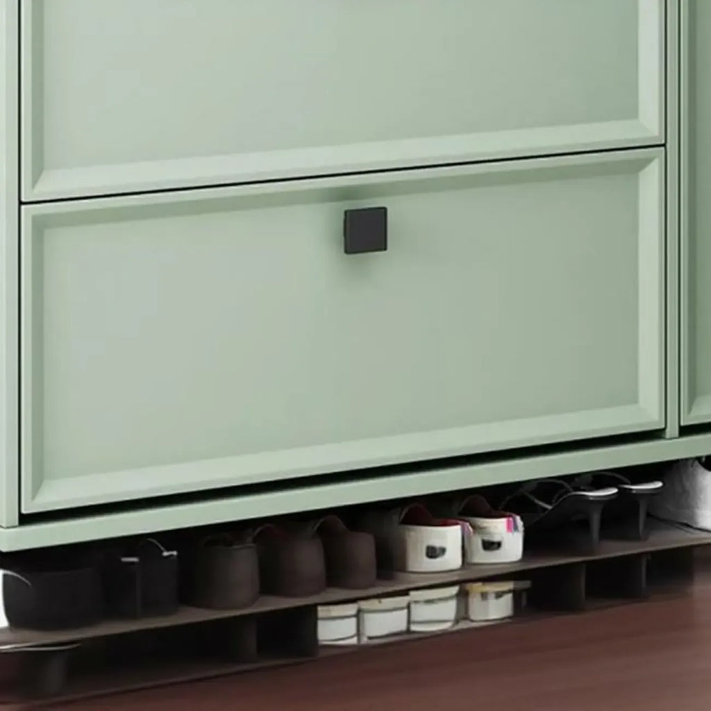 Meuble à chaussures contemporain en bois vert pour entrée