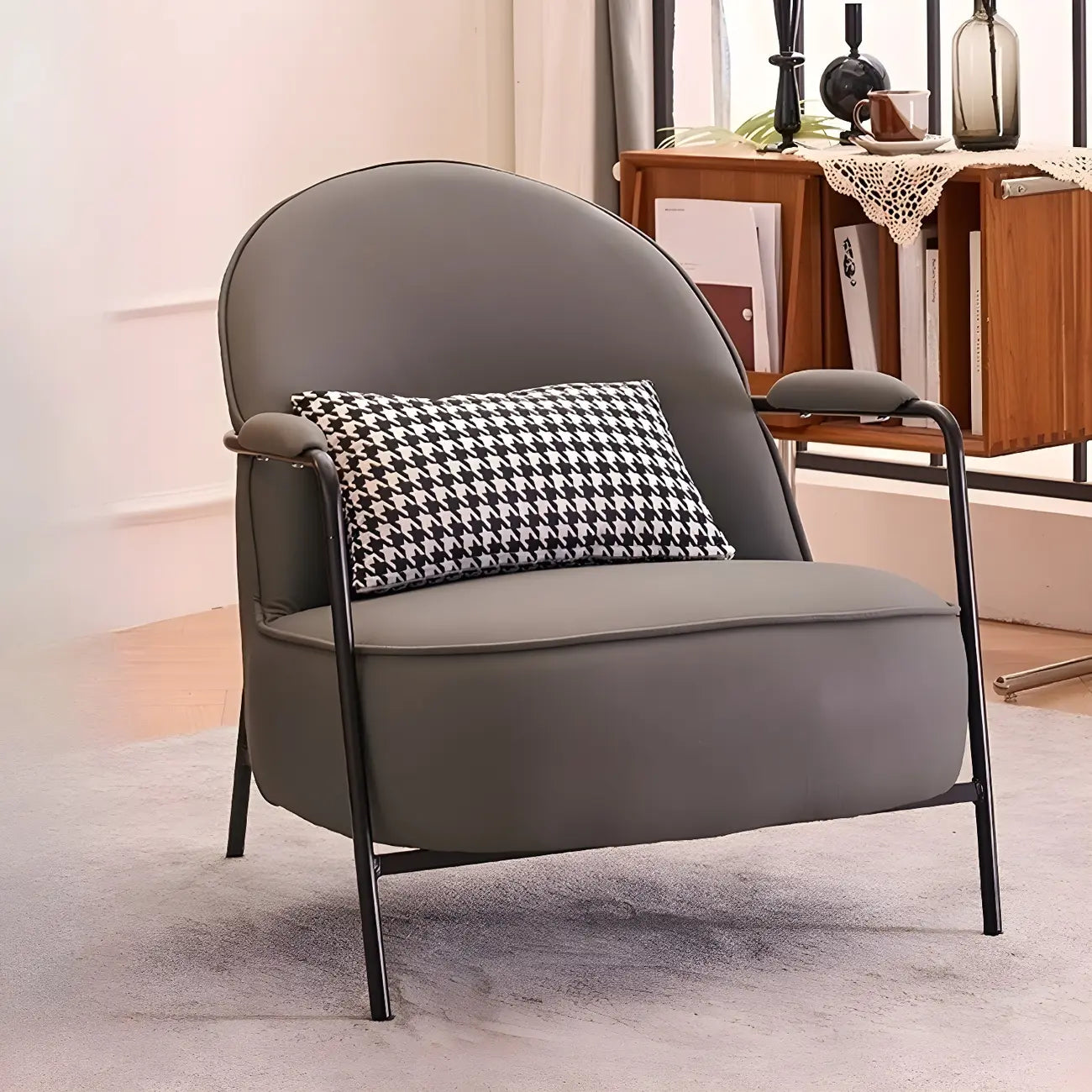 Fauteuil moderne en cuir, résistant à l'eau et aux rayures