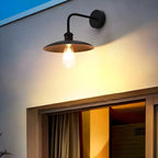 Applique murale industrielle en métal noir avec LED pour extérieur