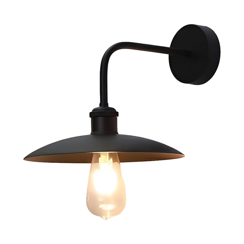Applique murale industrielle en métal noir avec LED pour extérieur