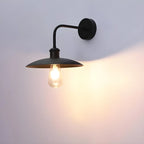 Applique murale industrielle en métal noir avec LED pour extérieur