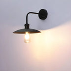 Applique murale industrielle en métal noir avec LED pour extérieur