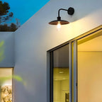 Applique murale industrielle en métal noir avec LED pour extérieur