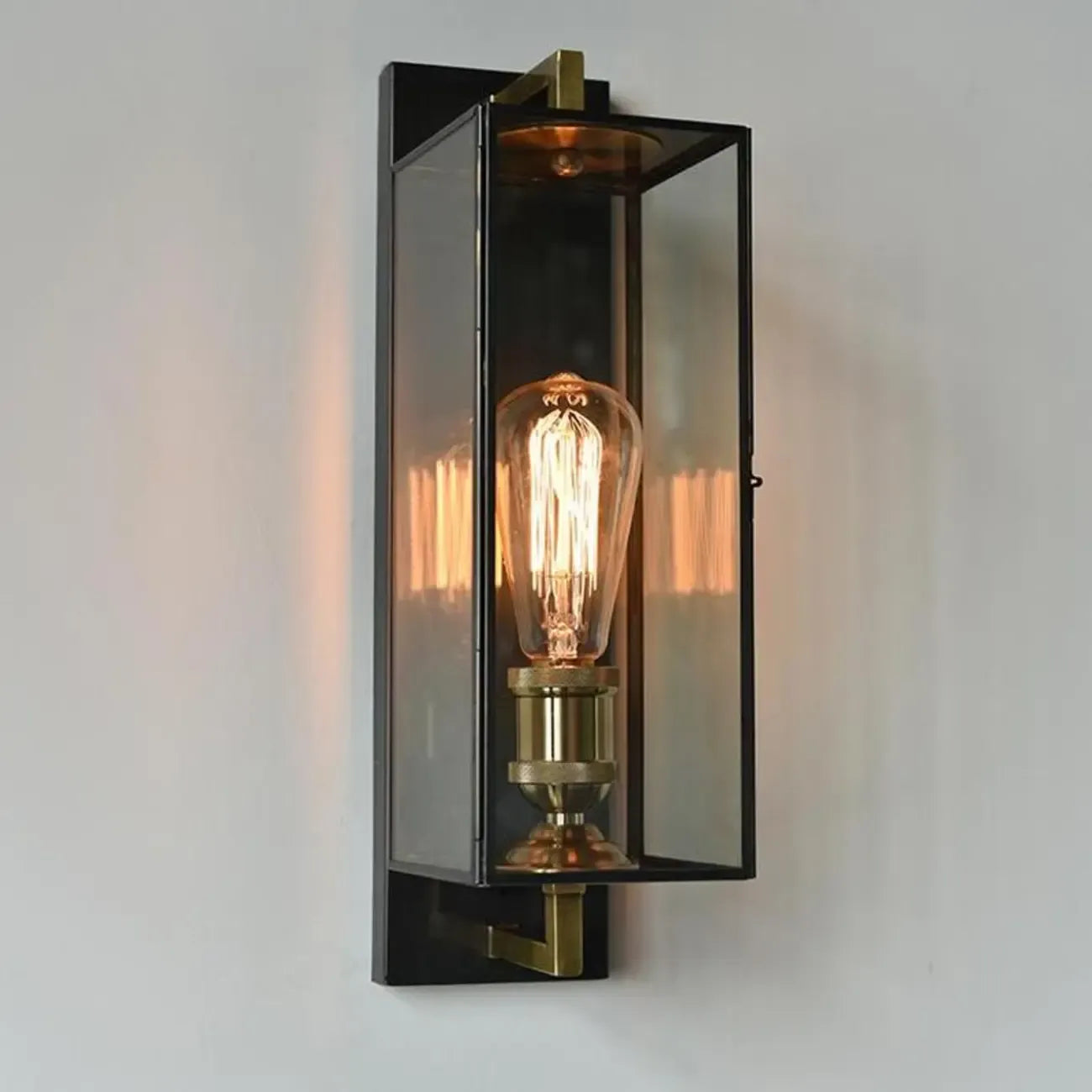 Applique murale LED géométrique moderne en verre doré et petit noir
