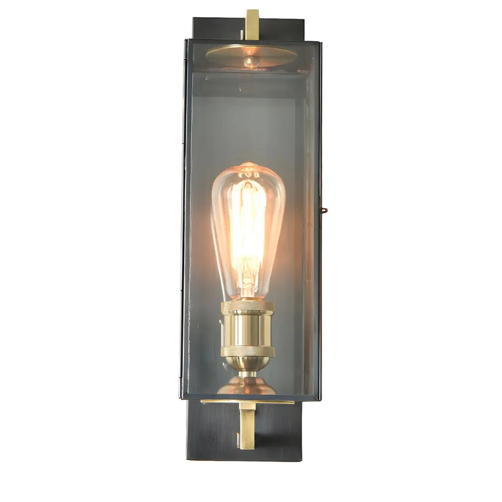 Applique murale LED géométrique moderne en verre doré et petit noir