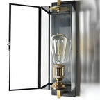 Applique murale LED géométrique moderne en verre doré et petit noir