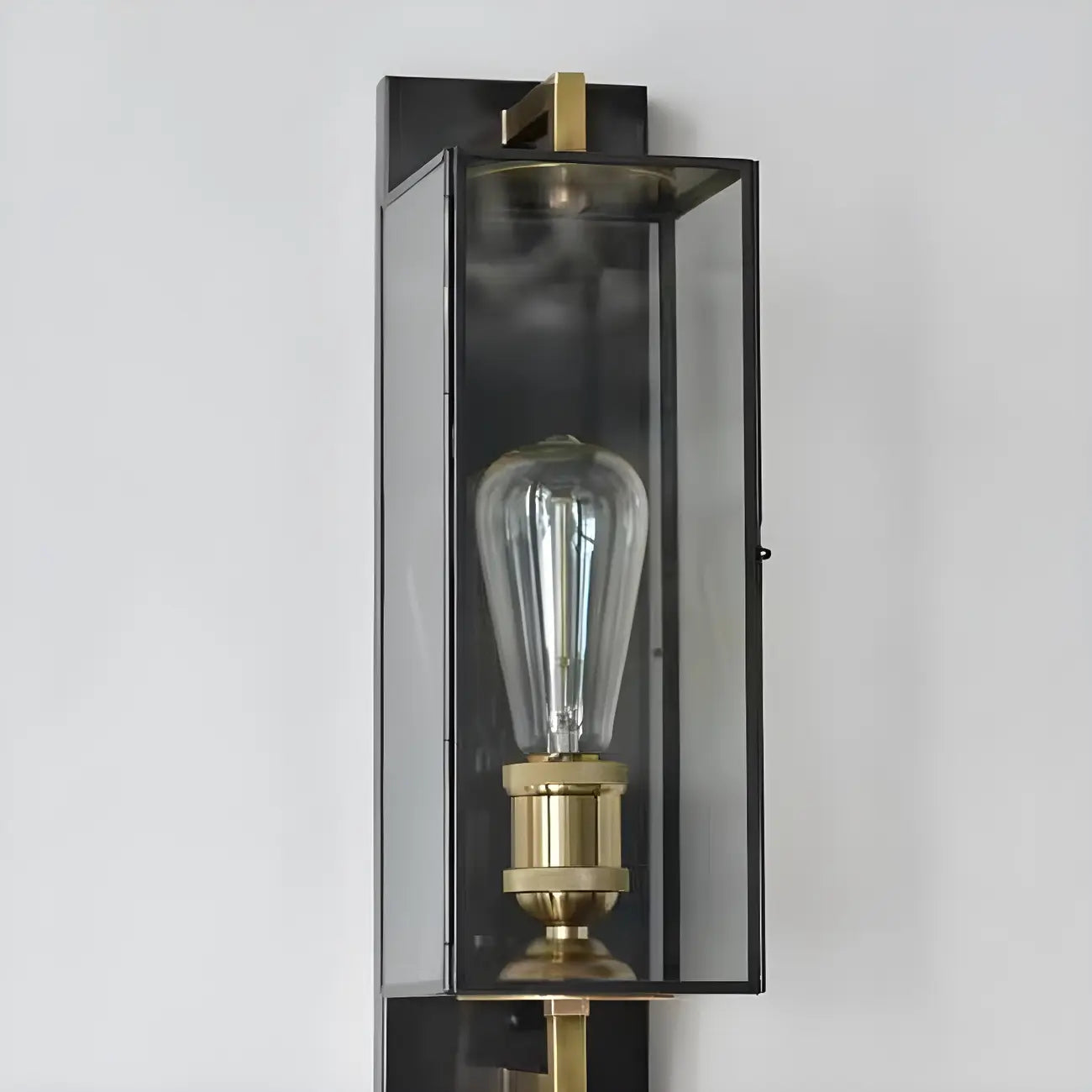 Applique murale LED géométrique moderne en verre doré et petit noir