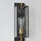 Applique murale LED géométrique moderne en verre doré et petit noir
