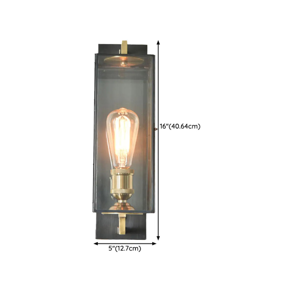 Applique murale LED géométrique moderne en verre doré et petit noir