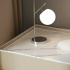 Table de chevet moderne à deux tiroirs en cuir kaki et plateau en pierre