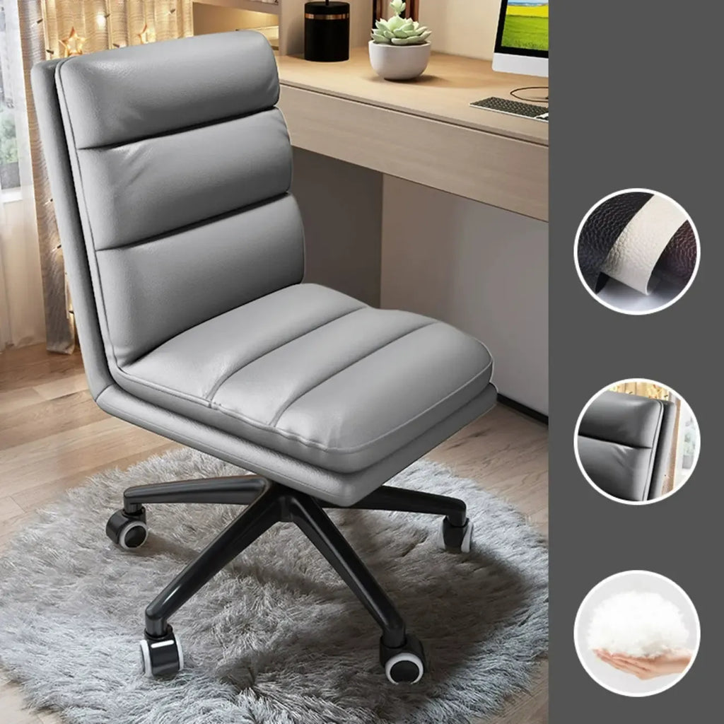 Chaise de bureau pivotante réglable en cuir moderne
