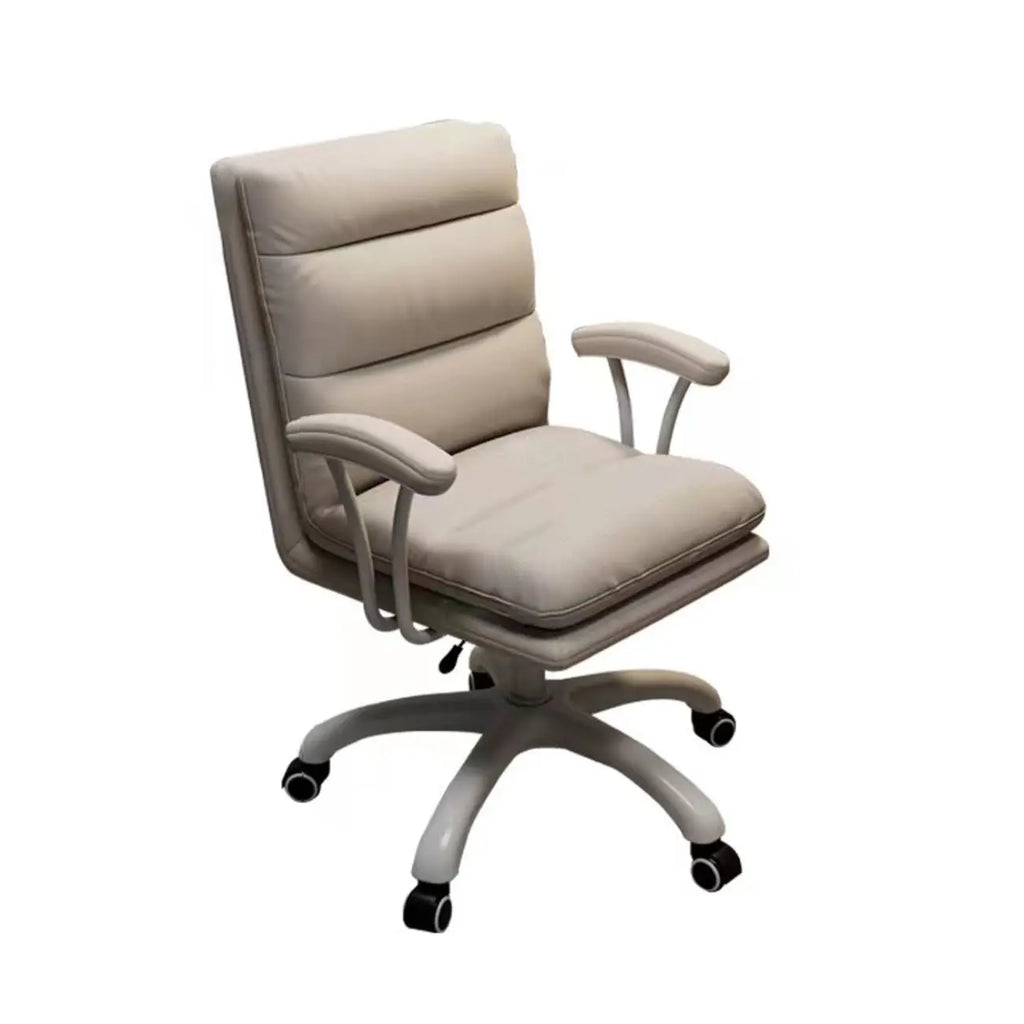 Chaise de bureau pivotante réglable en cuir moderne