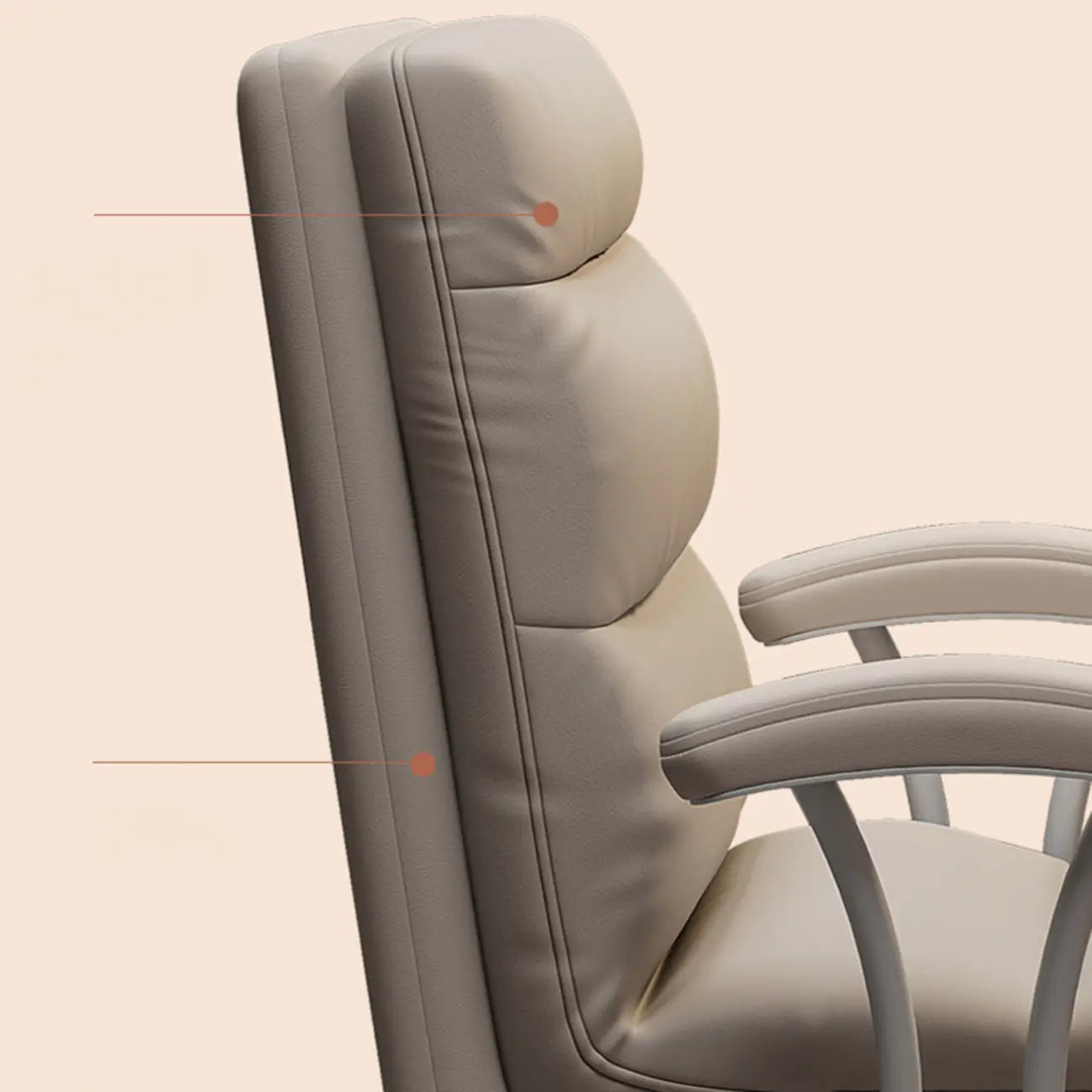 Chaise de bureau pivotante réglable en cuir moderne