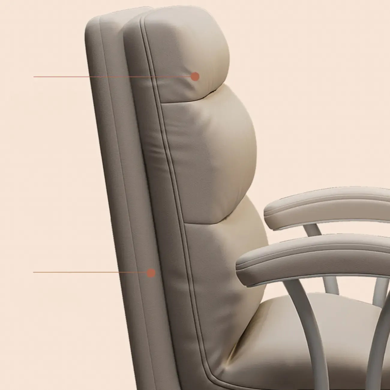 Chaise de bureau pivotante réglable en cuir moderne
