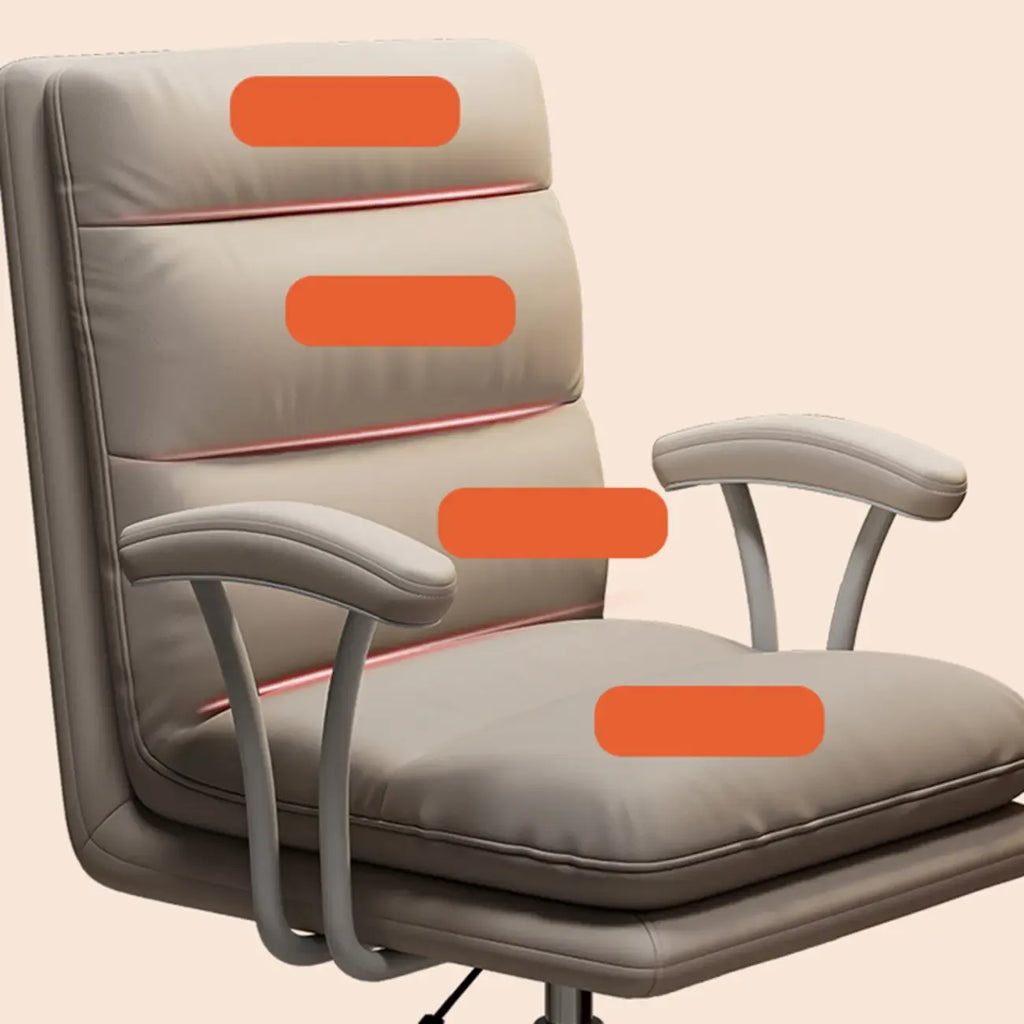 Chaise de bureau pivotante réglable en cuir moderne