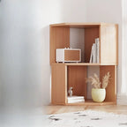 Bibliothèque d'angle moderne à 7 étagères en bois blanc