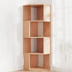 Bibliothèque d'angle moderne à 7 étagères en bois blanc