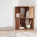 Bibliothèque d'angle moderne à 7 étagères en bois blanc