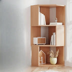 Bibliothèque d'angle moderne à 7 étagères en bois blanc
