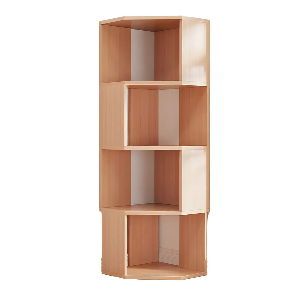 Bibliothèque d'angle moderne à 7 étagères en bois blanc