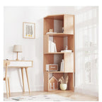 Bibliothèque d'angle moderne à 7 étagères en bois blanc