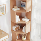 Bibliothèque d'angle moderne à 7 étagères en bois blanc