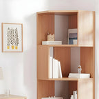 Bibliothèque d'angle moderne à 7 étagères en bois blanc