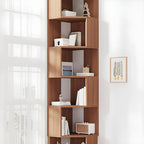 Bibliothèque d'angle moderne à 7 étagères en bois blanc