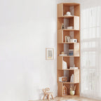 Bibliothèque d'angle moderne à 7 étagères en bois blanc