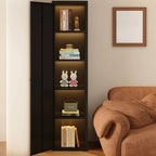 Armoire de rangement moderne à étagères réglables en métal noir