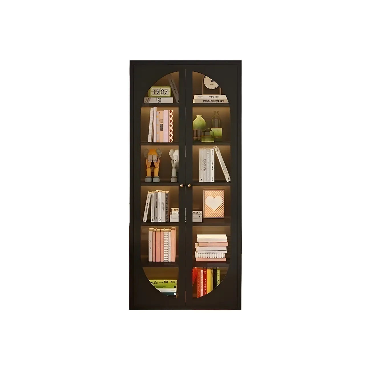 Armoire de rangement moderne à étagères réglables en métal noir