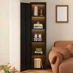 Armoire de rangement moderne à étagères réglables en métal noir