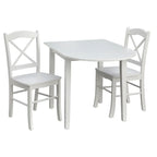 Ensemble de salle à manger 3 pièces avec table à rallonges style cottage rustique