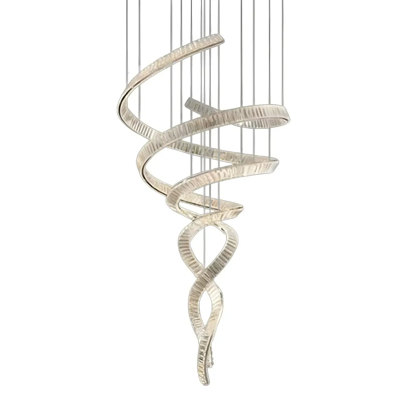 Lustre linéaire LED moderne en cristal spiralé artistique à intensité variable