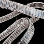 Lustre linéaire LED moderne en cristal spiralé artistique à intensité variable