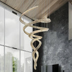 Lustre linéaire LED moderne en cristal spiralé artistique à intensité variable