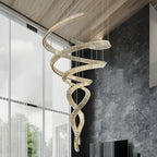 Lustre linéaire LED moderne en cristal spiralé artistique à intensité variable