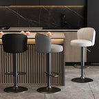 Tabourets de bar pivotants réglables en cuir moderne avec dossier