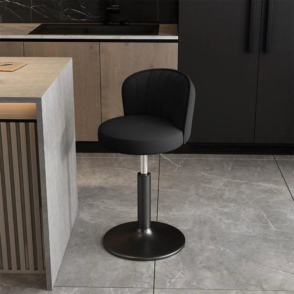 Tabourets de bar pivotants réglables en cuir moderne avec dossier