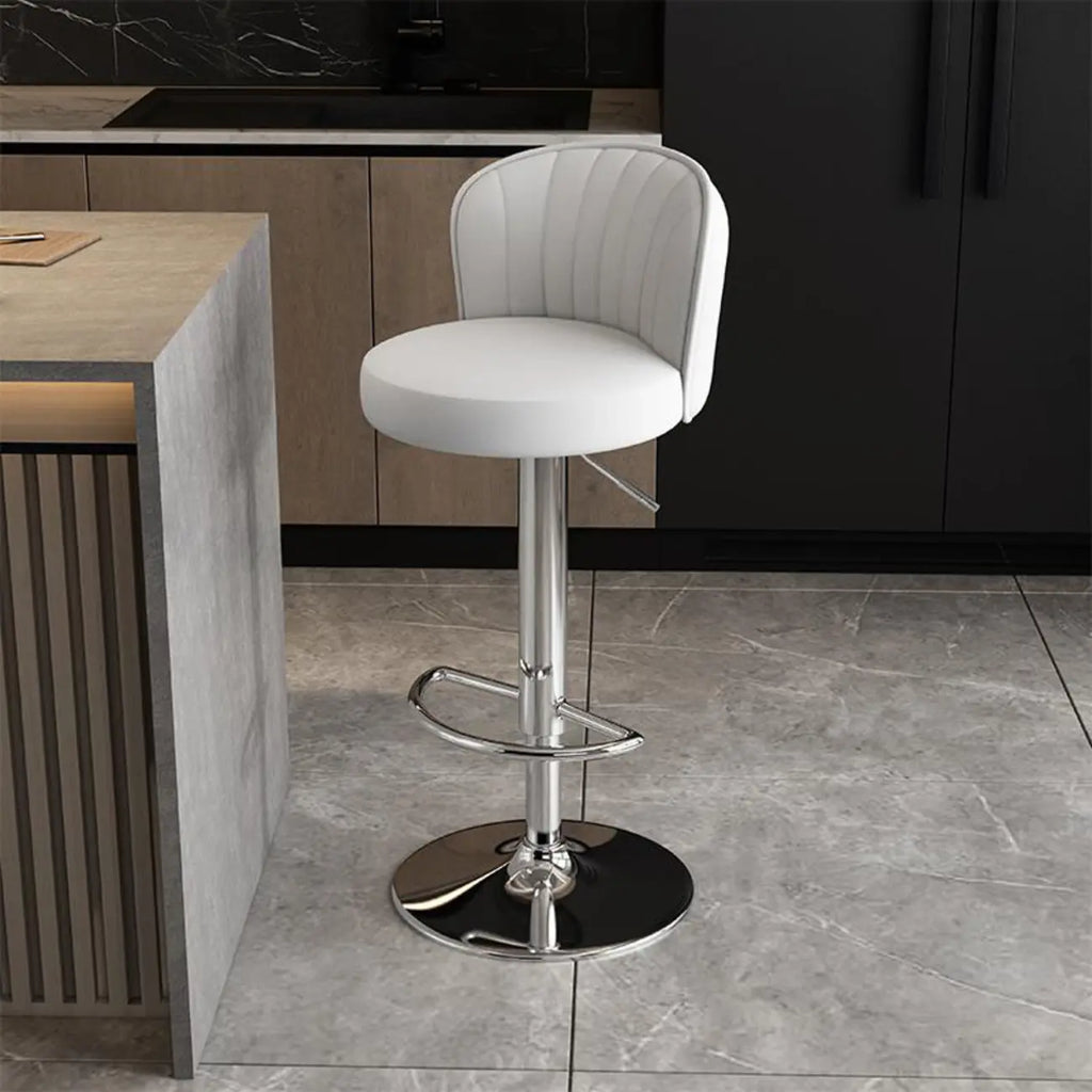 Tabourets de bar pivotants réglables en cuir moderne avec dossier
