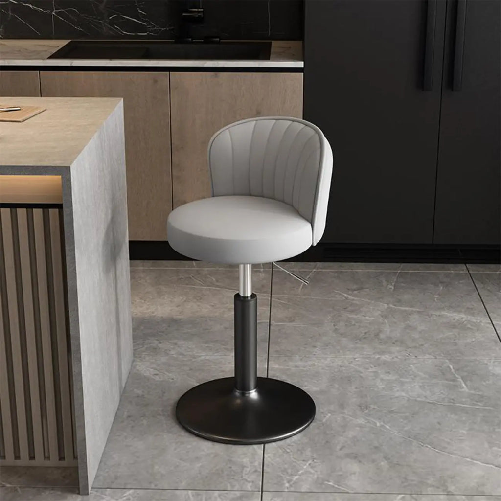 Tabourets de bar pivotants réglables en cuir moderne avec dossier