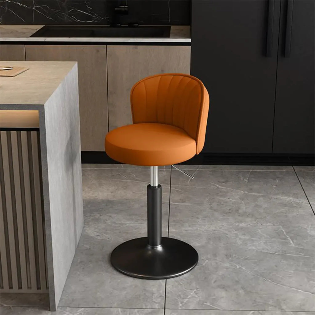 Tabourets de bar pivotants réglables en cuir moderne avec dossier