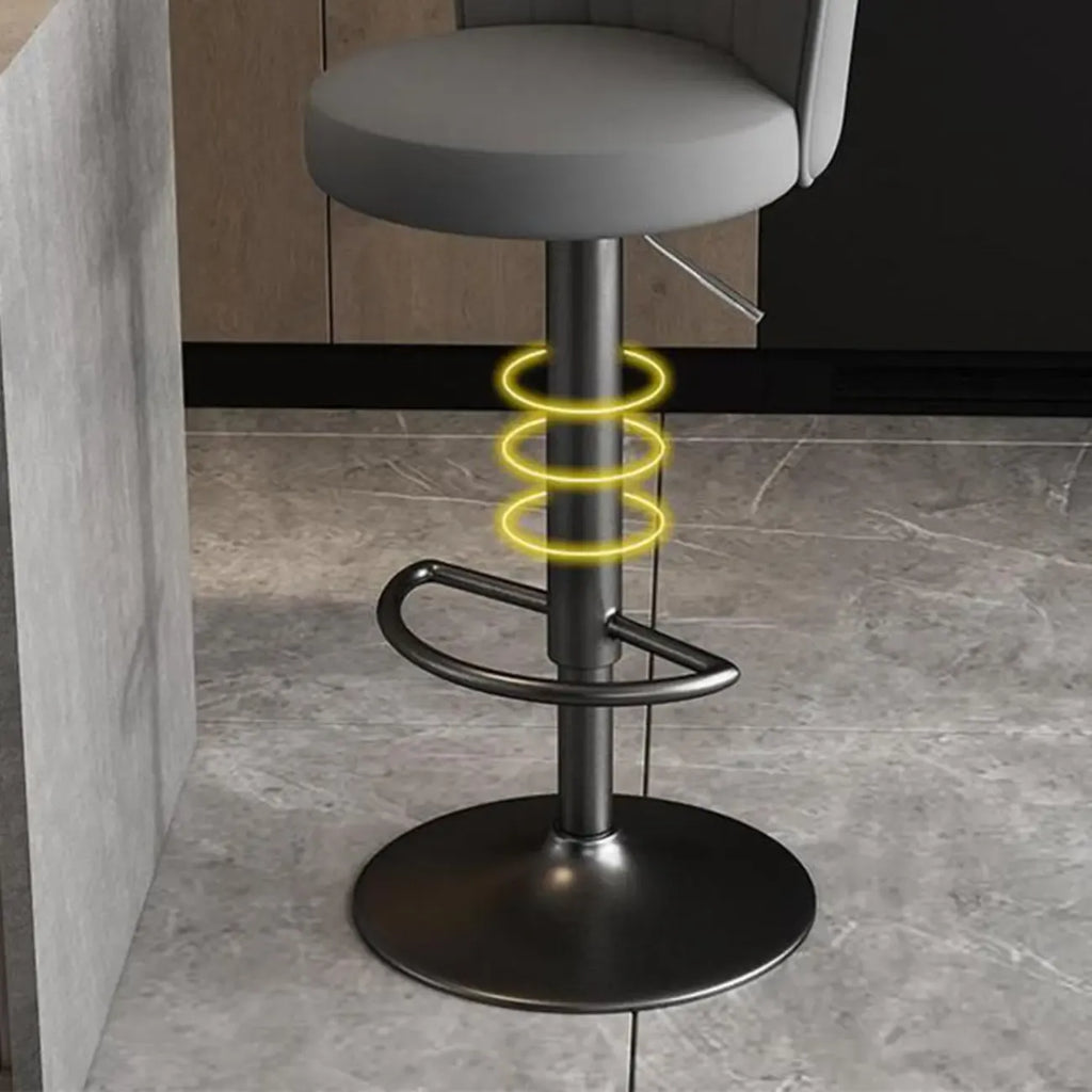 Tabourets de bar pivotants réglables en cuir moderne avec dossier