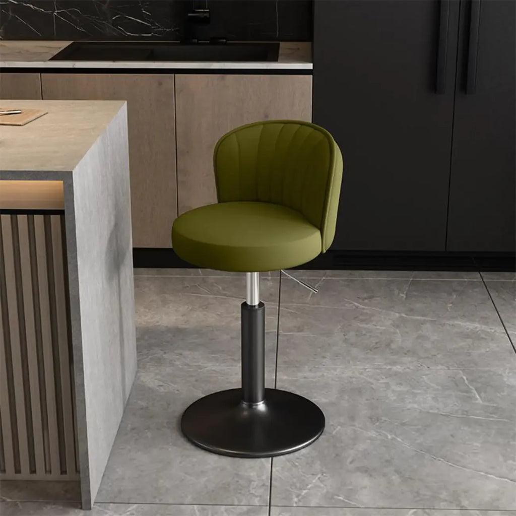 Tabourets de bar pivotants réglables en cuir moderne avec dossier