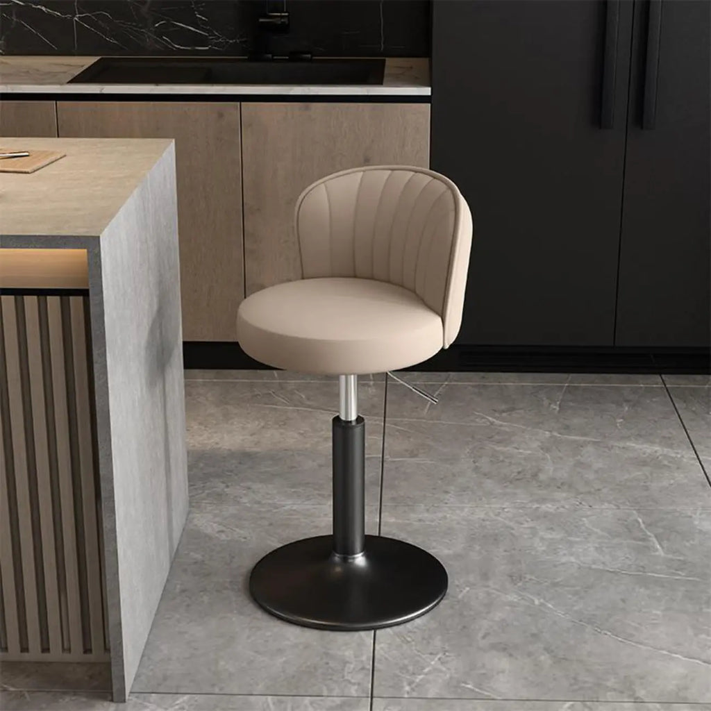 Tabourets de bar pivotants réglables en cuir moderne avec dossier
