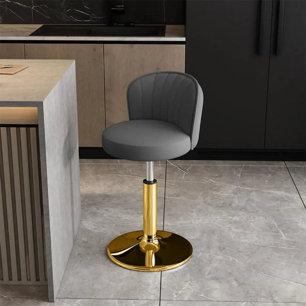 Tabourets de bar pivotants réglables en cuir moderne avec dossier