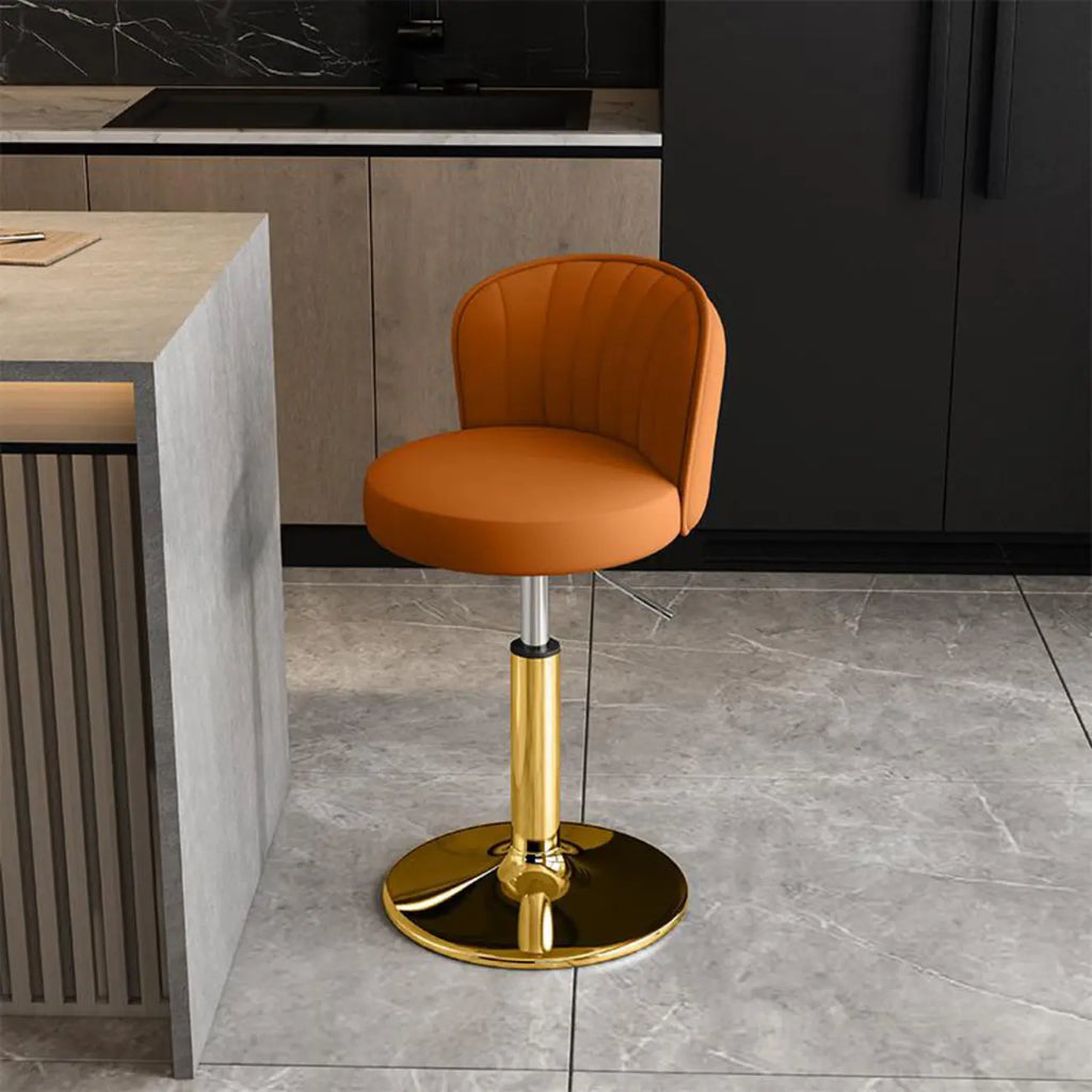 Tabourets de bar pivotants réglables en cuir moderne avec dossier