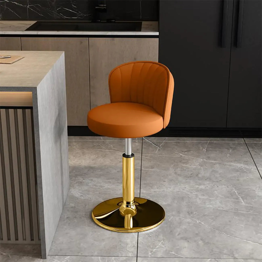 Tabourets de bar pivotants réglables en cuir moderne avec dossier
