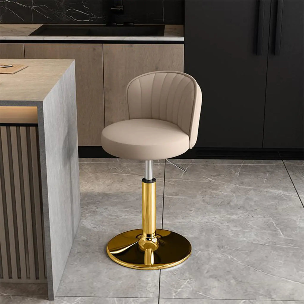Tabourets de bar pivotants réglables en cuir moderne avec dossier